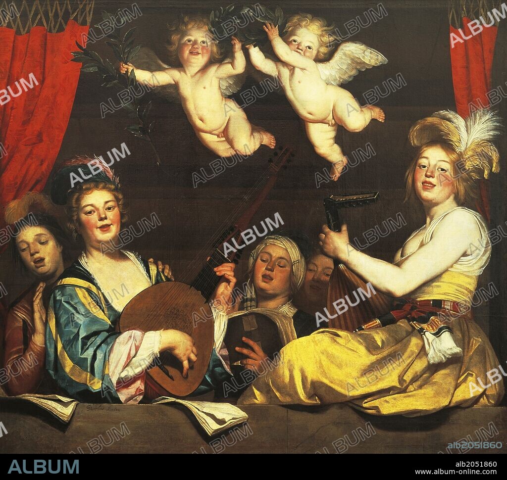 The concert, 1624, by Gerrit van Honthorst (1590-1656), oil on canvas, 168x178 cm. 17th century.