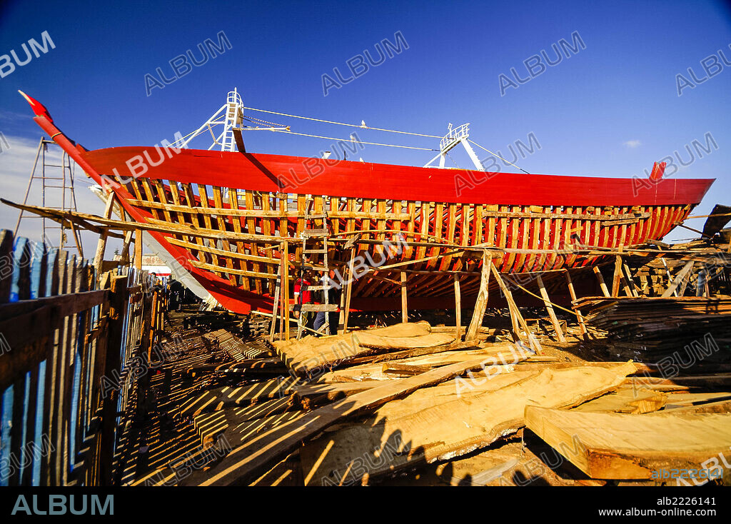 Traditional shipyards. Port of Essaouira (mogador). Atlantic coast. Morocco. Maghreb. Africa.