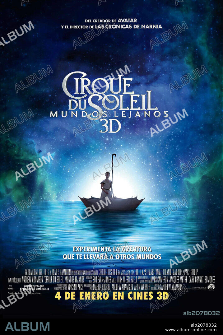 Poster de CIRQUE DU SOLEIL: MUNDOS LEJANOS 3D, 2012 (CIRQUE DU SOLEIL: WORLDS AWAY), dirigida por ANDREW ADAMSON. Copyright REEL FX CREATIVE STUDIOS.
