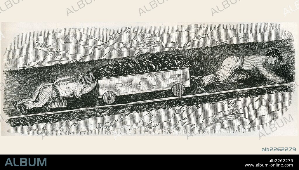 Hurriers In A Lancashire Coal Pit.