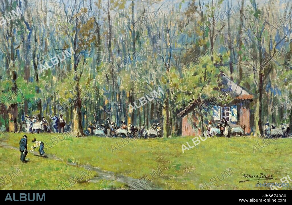 RICHARD BLOOS. Bloos, Richard. 1878-1957. /. "Sommer in Paris", 1914. Öl auf Leinwand, 60 × 93 cm. Privatsammlung.