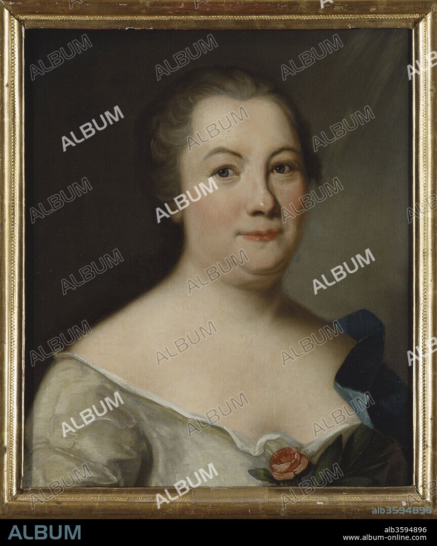 ANONYM. Portrait of the poet Hedvig Charlotta Nordenflycht (1718-1763).
