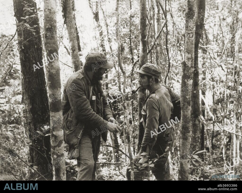 ANONYMOUS. Ernesto Che Guevara with Fidel Castro in Sierra Maestra.