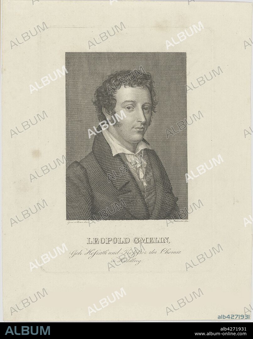 JOHANN FRIEDRICH ROSMÄSLER. Portrait of Leopold Gmelin (1788-1853).