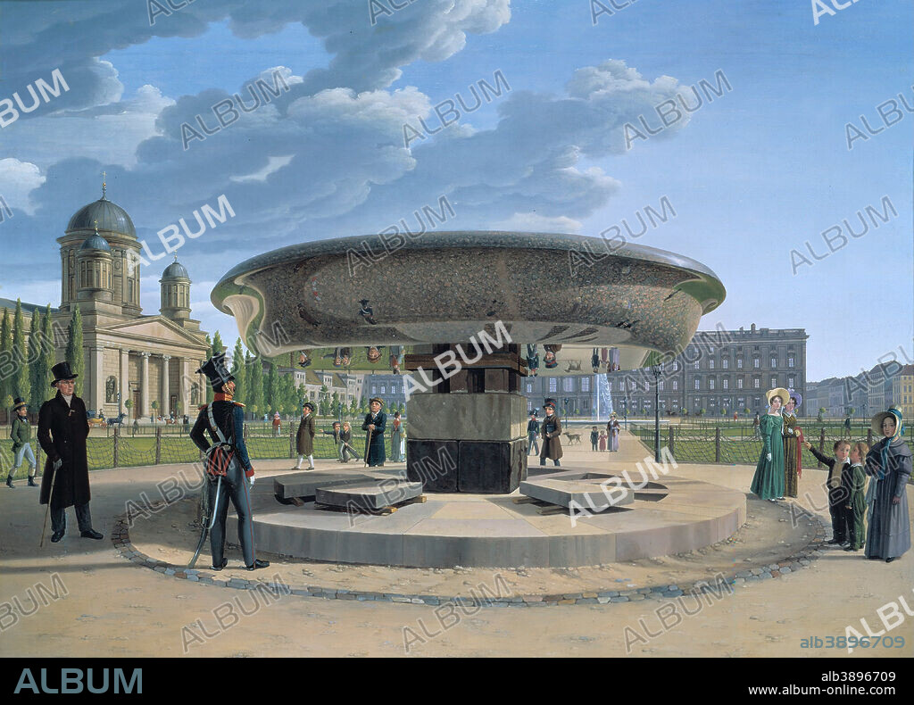 JOHANN ERDMANN HUMMEL. Die Granitschale im Berliner Lustgarten / The Granite Dish in the Berlin Lustgarten. Date/Period: 1831. Oil on canvas. Height: 66 cm (25.9 in); Width: 89 cm (35 in).