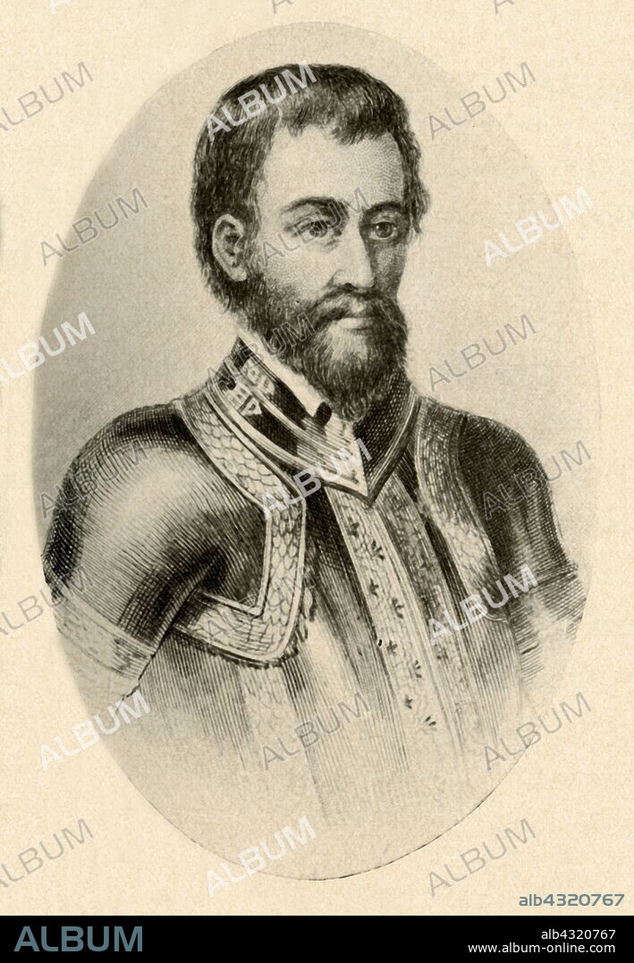 'Portrait of Hernando De Soto, showing Spanish Armour of 16th century', c1520-1540, (1937). Hernando de Soto (c1500-1542) Spanish explorer and conquistador.  From "History of American Costume - Book One 1607-1800", by Elisabeth McClellan. [Tudor Publishing Company, New York, 1937].