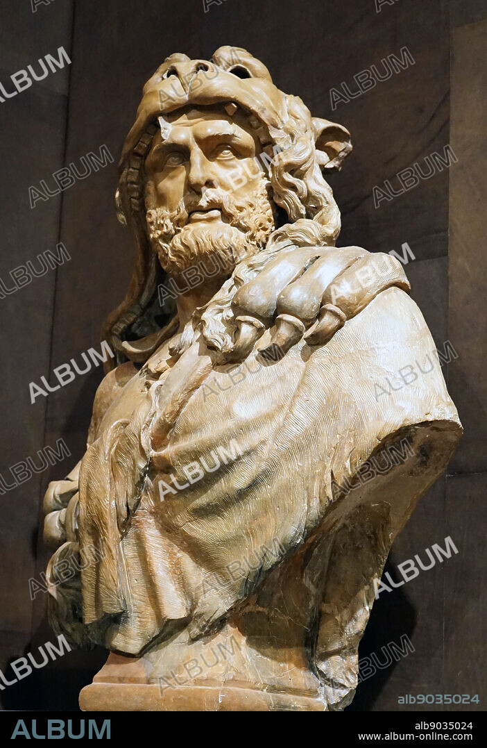 Terracotta bust of Hercules by Lucas Faydherbe (1617-1697) a Flemish sculptor and architect. Dated 17th Century.