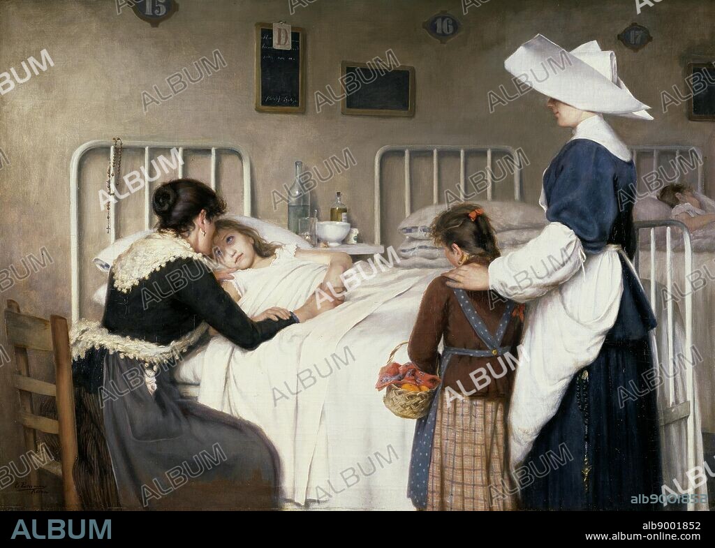 ENRIQUE PATERNINA GARCÍA CID/ La visita de la madre al hospital, 1892. Óleo sobre lienzo, 150 x 208 cm.