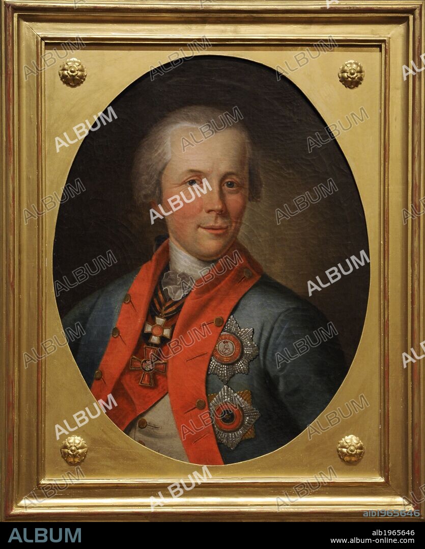 Count Peter Alekseyevich Pahlen (1745 Ð 1826) Russian courtier who played a pivotal role in the assassination of Emperor Paul. Portrait by barroque painter Friedrich Hartmanis Barizjens (1724 - 1796). Museum of History and Navigation. Riga. Latvia.