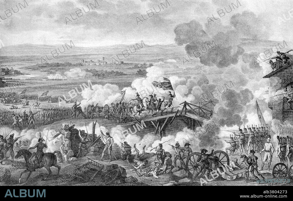 The Battle of Arcole (November 15-17 1796) was a battle fought between French and Austrian forces 16 miles southeast of Verona during the War of the First Coalition, a part of the French Revolutionary Wars. The battle saw a bold maneuver by Napoleon Bonaparte's French Army of Italy to outflank the Austrian army led by JÃ³zsef Alvinczi and cut off its line of retreat. The French victory proved to be a highly significant event during the third Austrian attempt to lift the Siege of Mantua. For two days the French assaulted the stoutly defended Austrian position at Arcole without success. Their persistent attacks finally forced Alvinczi to withdraw on the third day. French losses at Arcole numbered 3,500 dead and wounded, plus 1,300 captured or missing. The Austrians suffered only 2,200 dead and wounded, but lost 4,000 men and 11 guns to capture. The War of the First Coalition (1792-97) is the traditional name of the wars that several European monarchies and one other republic: Austria, Prussia, Britain, the Netherlands, Spain, Portugal, the Holy Roman Empire, Naples and Tuscany, fought against the French First Republic.