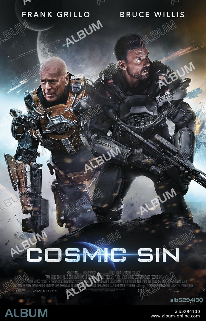 BRUCE WILLIS und FRANK GRILLO in COSMIC SIN, 2021, unter der Regie von EDWARD DRAKE. Copyright 308 ENT.
