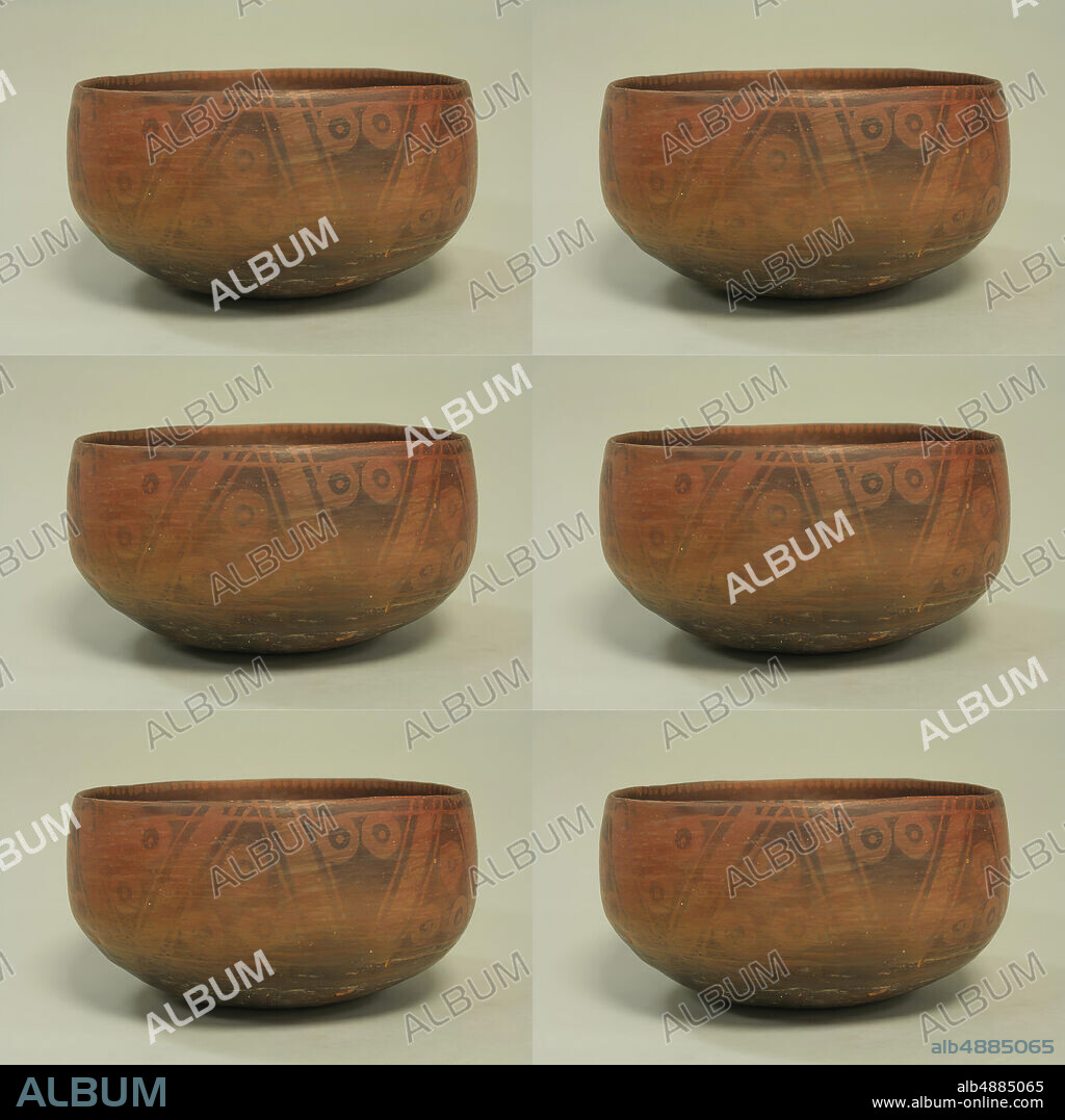 Bowl, Paracas, 3rd2nd century B.C., Peru, Ica Valley, Paracas, Ceramic, pigment, H. 3 3/16 × Diam. 6 in. (8.1 × 15.2 cm), Ceramics-Containers.