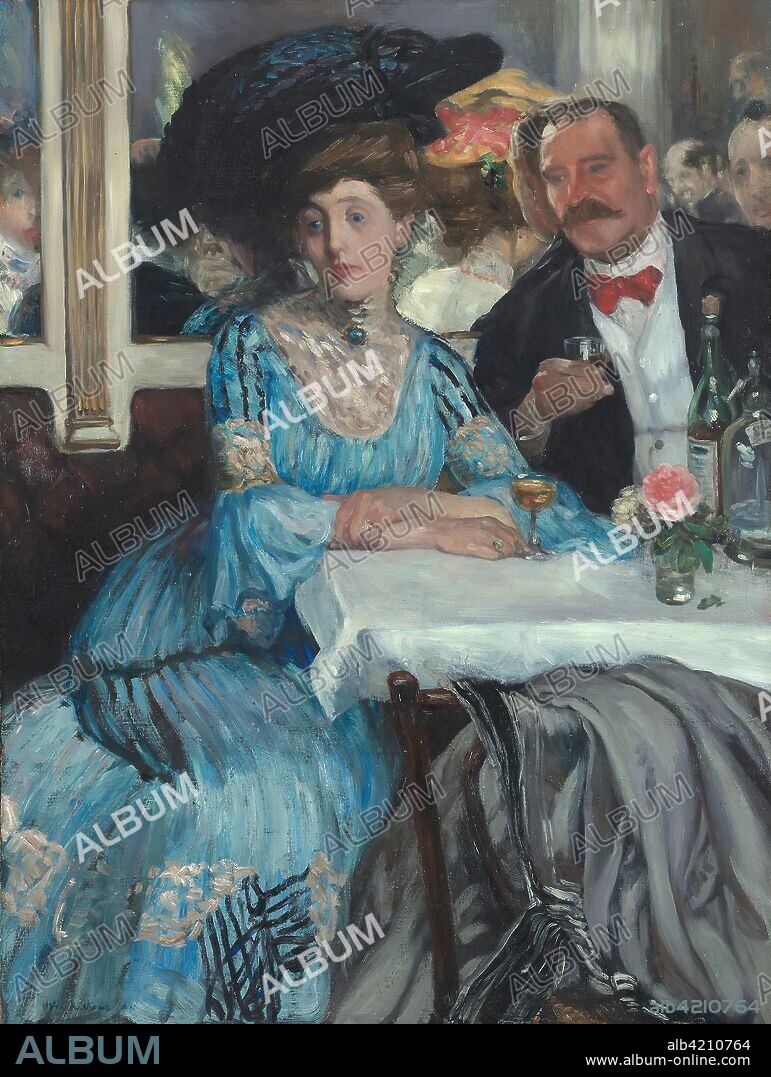 WILLIAM JAMES GLACKENS. At Mouquin's. William Glackens; American, 1870-1938. Date: 1905. Dimensions: 122.4 × 92.1 cm (48 1/8 × 36 1/4 in.). Oil on canvas. Origin: United States.