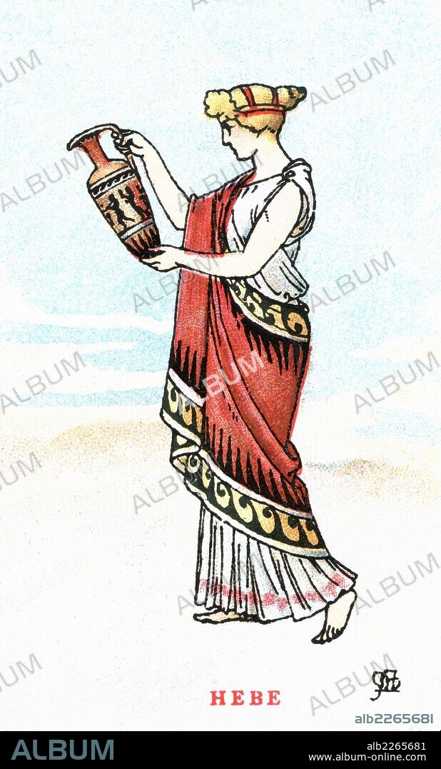 APEL·LES MESTRES I OÑÓS. Mitología. Hebe, hija de Júpiter, escanciadora del cielo, diosa de la juventud. Años 1920.