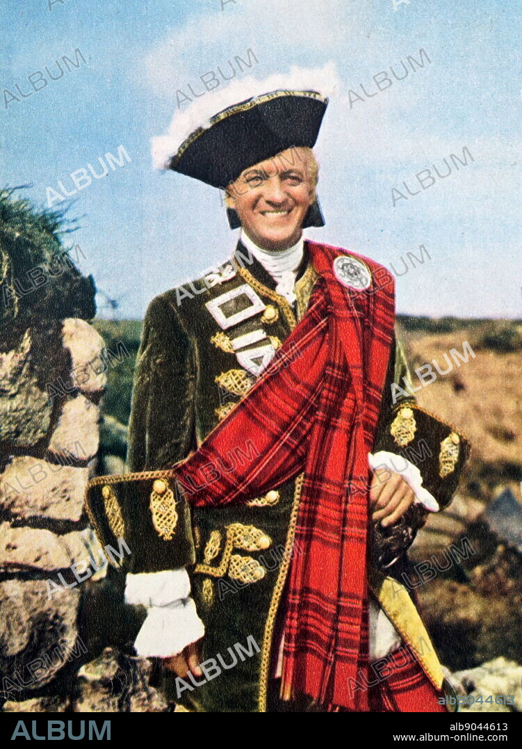 Film still from 'Bonnie Prince Charlie' starring David Niven, Margaret Leighton, Jack Hawkins, Finlay Currie, and Morland Graham.