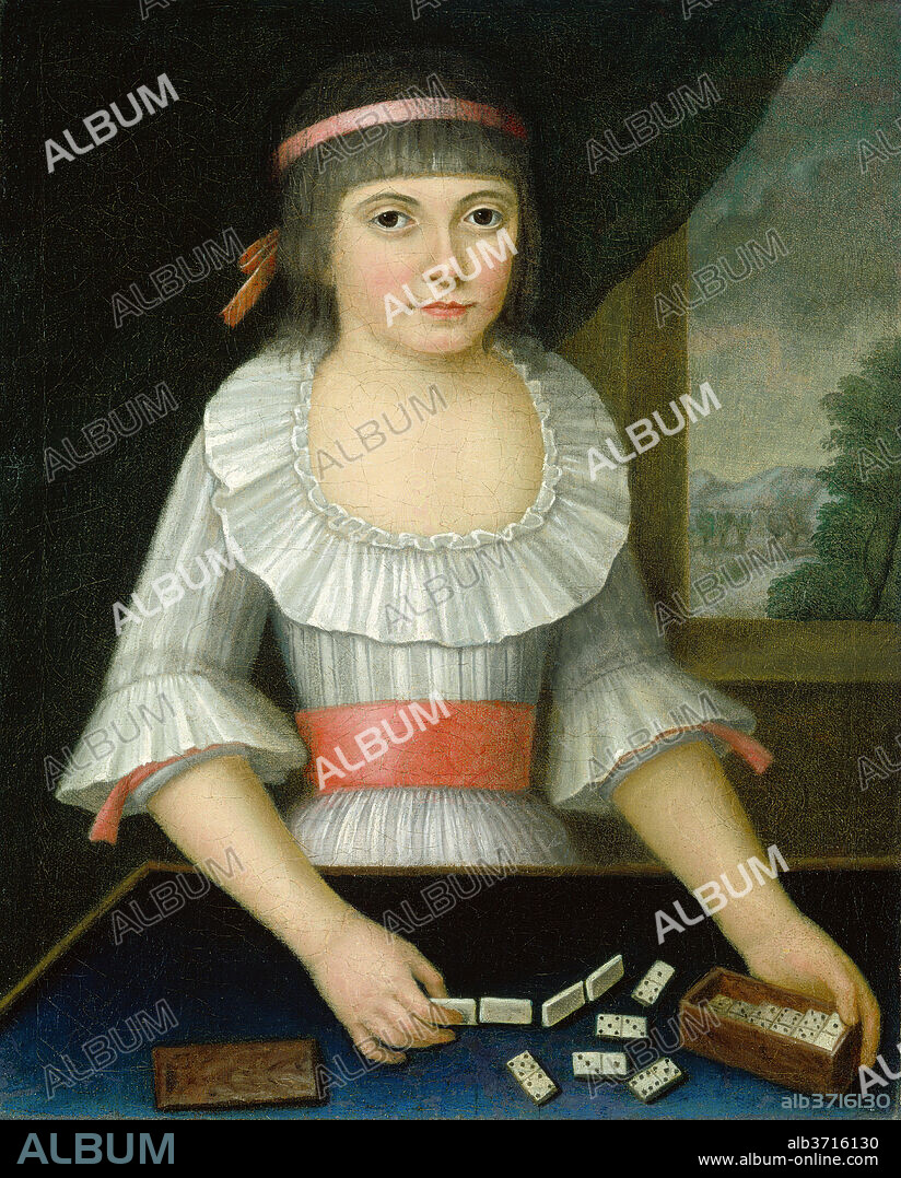 AMERICAN 18TH CENTURY. The Domino Girl. Dated: c. 1790. Dimensions: overall: 58.1 x 46.8 cm (22 7/8 x 18 7/16 in.)  framed: 70.5 x 59.1 x 5.1 cm (27 3/4 x 23 1/4 x 2 in.). Medium: oil on canvas.