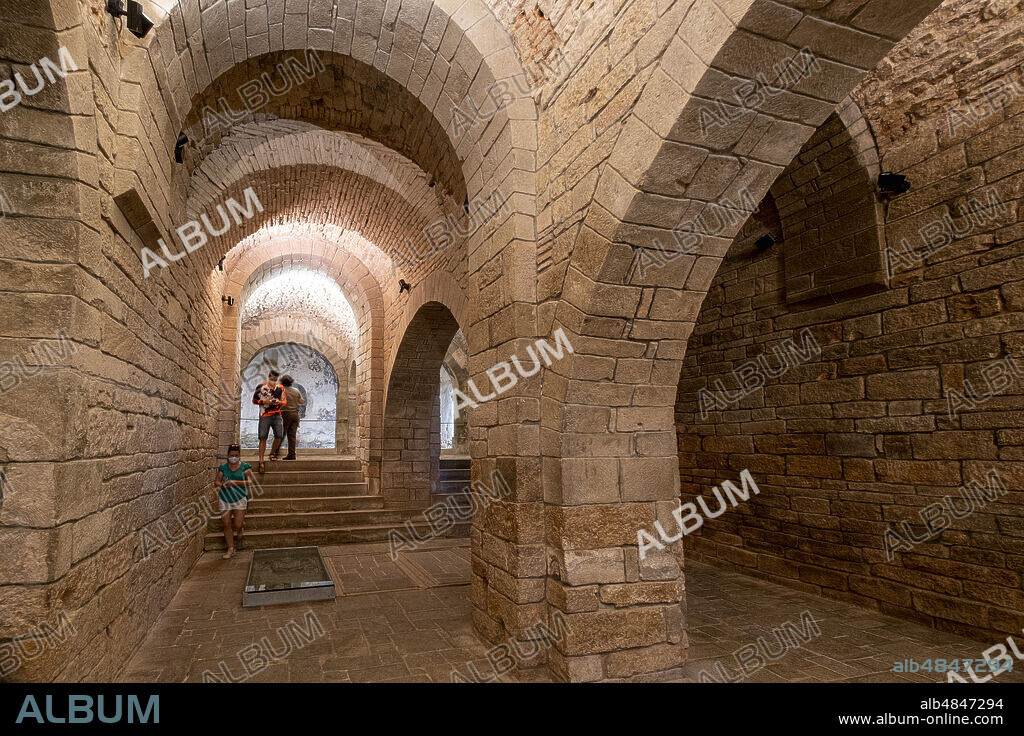 pre-romanesque church, Royal Monastery of San Juan de la Peña, Botaya, Huesca, Aragon, Spain.