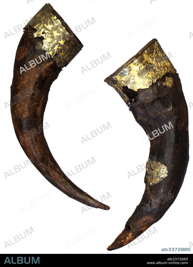 ANCIENT RUSSIAN ART. Drinking horns (From the burial mound Black Grave in Chernihiv).