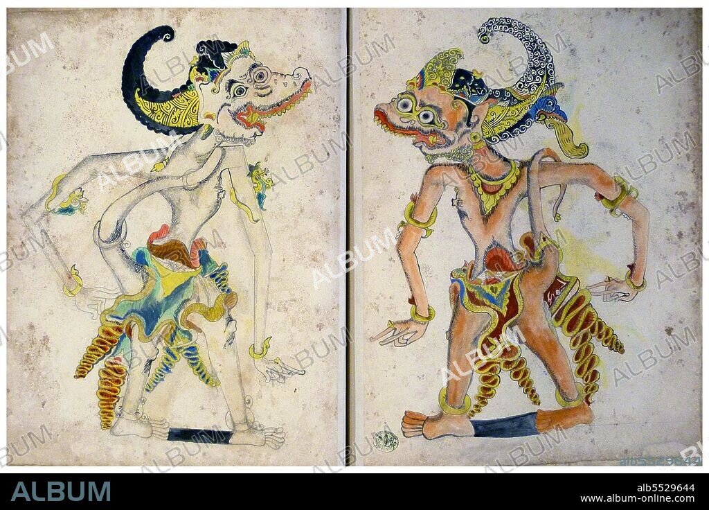 The Hindu deity Hanuman is an ardent devotee of Rama, a central character in the Indian epic Ramayana. A general among the vanaras, an ape-like race of forest-dwellers, Hanuman is an incarnation of the divine and a disciple of Lord Sri Rama in the struggle against the demon king Ravana. The Ramayana is an ancient Sanskrit epic. It is ascribed to the Hindu sage Valmiki and forms an important part of the Hindu canon, considered to be based on historical events. The Ramayana depicts the duties of relationships, portraying ideal characters like the ideal servant, the ideal brother, the ideal wife and the ideal king. The Ramayana was already well known in Java by the end of the ninth century CE. The late 18th-century renaissance of literature at the central Javanese courts of Surakarta and Yogyakarta saw the rewriting of the Ramayana Kakawin in modern Javanese.