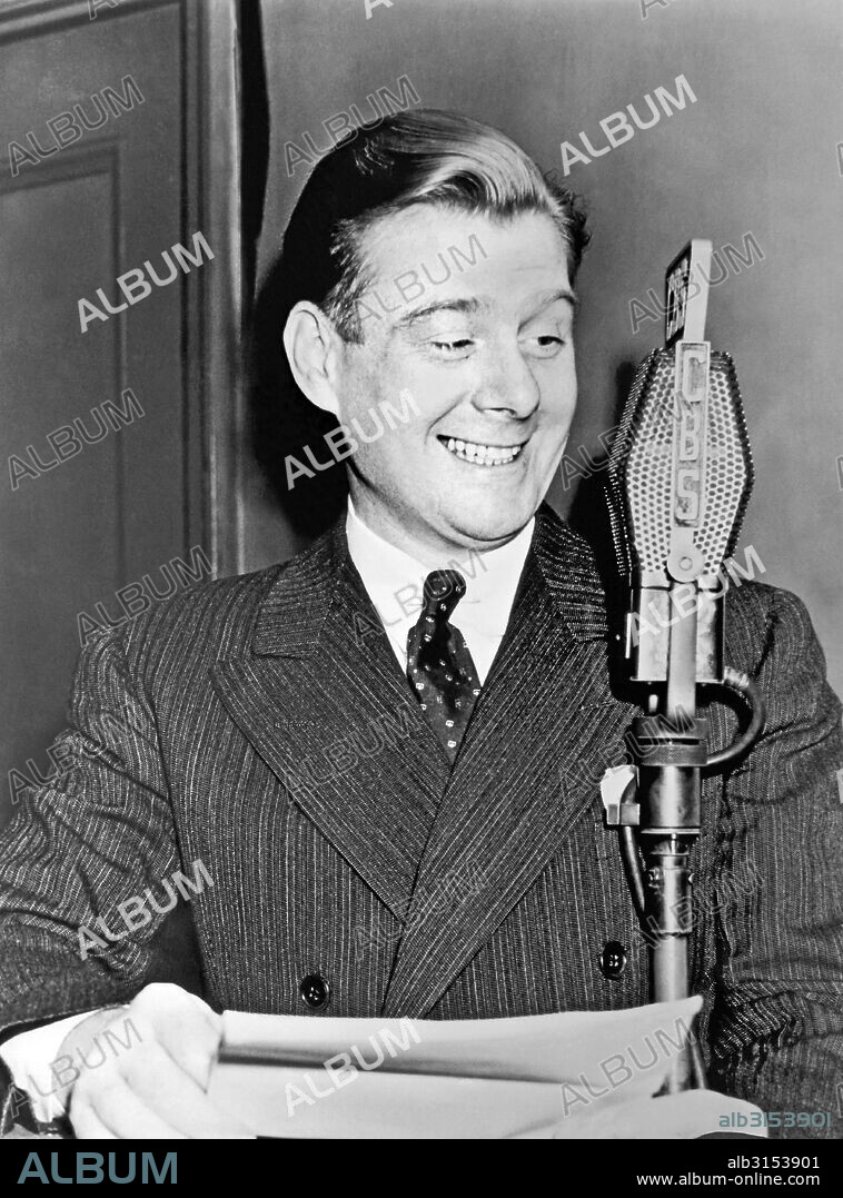 New York, New York:  January 1938. Arthur Godfrey, the popular radio personality who is broadcasting his song and patter show over CBS on Monday and Friday evenings.
