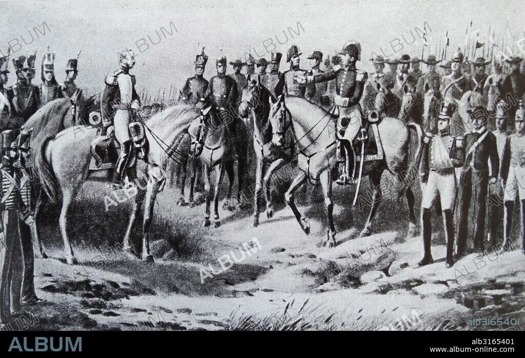 General Sucre after the victory at the Battle of Ayacucho, during the Peruvian War of Independence. It was the battle that secured the independence of Peru and ensured independence for the rest of South America.