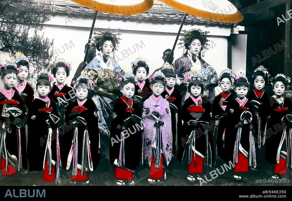Oiran (??) were the courtesans of Edo period Japan. The oiran were considered a type of yujo (??) 'woman of pleasure' or prostitute. However, they were distinguished from the yujo in that they were entertainers, and many became celebrities of their times outside the pleasure districts. Their art and fashions often set trends among the wealthy and, because of this, cultural aspects of oiran traditions continue to be preserved to this day. The oiran arose in the Edo period (1600–1868). At this time, laws were passed restricting brothels to walled districts set some distance from the city center. In the major cities these were the Shimabara in Kyoto, the Shinmachi in Osaka, and the Yoshiwara in Edo (present-day Tokyo). These rapidly grew into large, self-contained 'pleasure quarters' offering all manner of entertainments. Within, a courtesan’s birth rank held no distinction, which was fortunate considering many of the courtesans originated as the daughters of impoverished families who were sold into this lifestyle as indentured servants. Instead, they were categorized based on their beauty, character, education, and artistic ability. Among the oiran, the tayu (??) was considered the highest rank of courtesan and were considered suitable for the daimyo or feudal lords. In the mid-1700s courtesan rankings began to disappear and courtesans of all classes were collectively known simply as 'oiran'. The word oiran comes from the Japanese phrase oira no tokoro no nesan (????????) which translates as 'my elder sister'. When written in Japanese, it consists of two kanji, ? meaning 'flower', and ? meaning 'leader' or 'first', hence 'Leading Flower' or 'First Flower'.