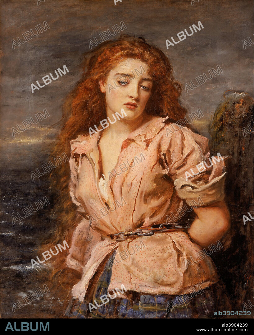 JOHN EVERETT MILLAIS. The Martyr of the Solway. Date/Period: Ca. 1871. Painting. Oil on canvas. Height: 705 mm (27.75 in); Width: 565 mm (22.24 in).