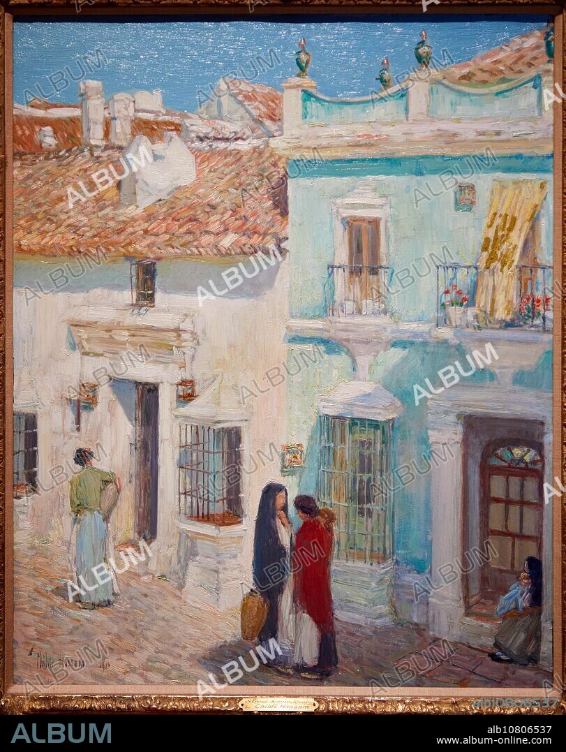 "Plaza de La Merced, Ronda", 1910, Childe Hassam, Thyssen Bornemisza Museum, Madrid, Spain, Europe.