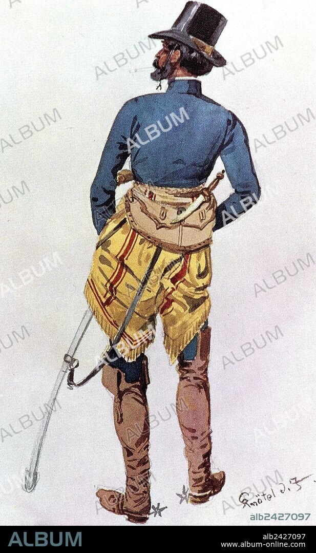 War of the Triple Alliance in the Paraguayan War 1865-1870 24 Argentina Officer of the Province de la Plata (1840-1860).