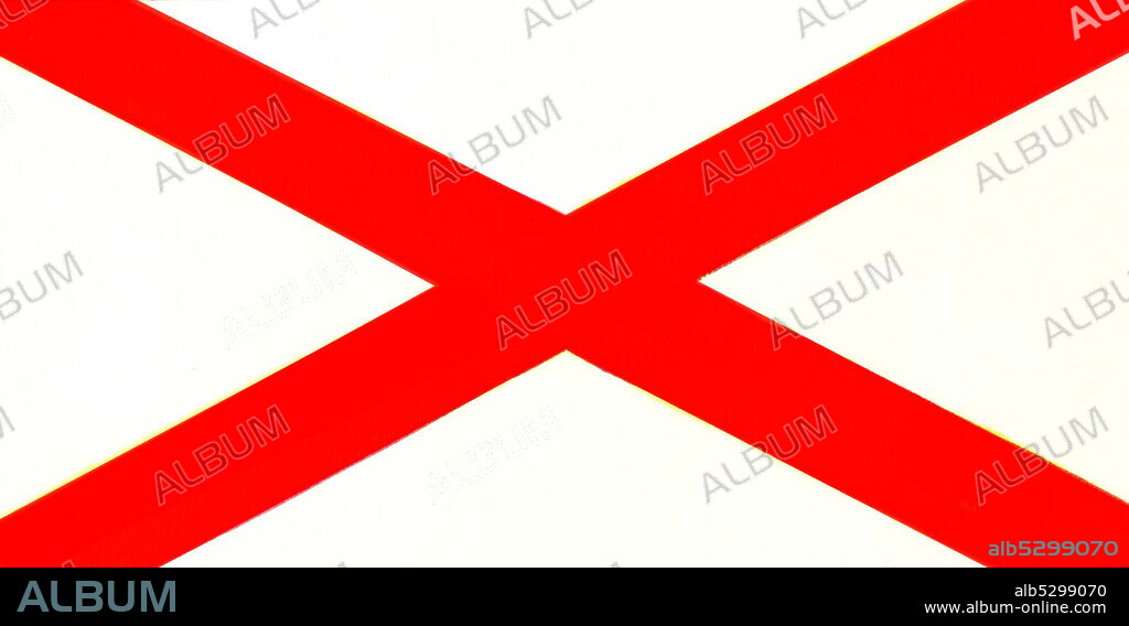 Illustration showing the Saint Patrick's Saltire or Saint Patrick's Cross is a red saltire, used to represent the island of Ireland or Saint Patrick, the patron saint of Ireland. In heraldic language, it may be blazoned Argent, a saltire gules. The red saltire's association with Saint Patrick dates from the 1780s, when the Order of Saint Patrick adopted it as an emblem.