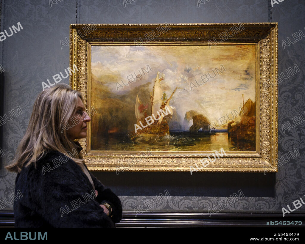 Ulysses deriding Polyphemus - Homer's Odyssey,. Joseph Mallord William Turner, 1829, oil on canvas, National Gallery, London, England, Great Britain.