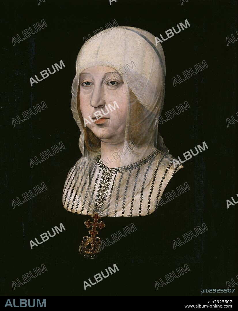 Isabella I (Madrigal de las Altas Torres, 1451-Medina del Campo, 1504). Queen of Castile from 1474-1504 and queen consort of Aragon. Portrait by painter John of Flanders (1460-1519). Royal Palace of Madrid. Spain.