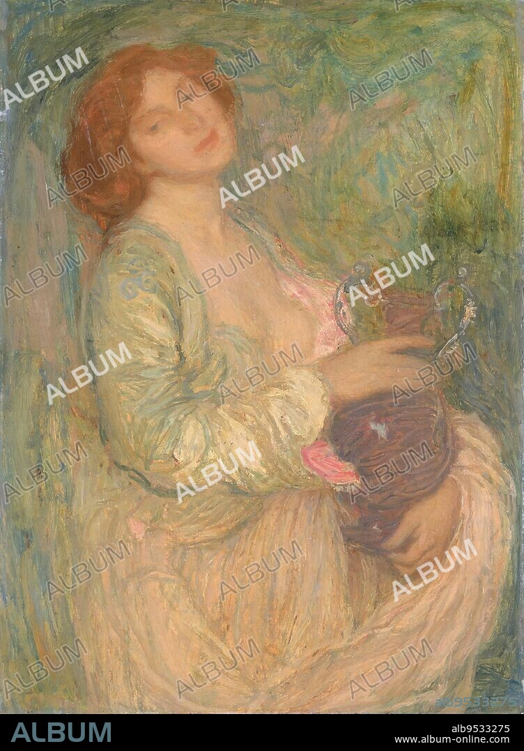 EDMOND FRANÇOIS AMAN-JEAN. Woman with Vase. Date: n.d. oil on canvas.
