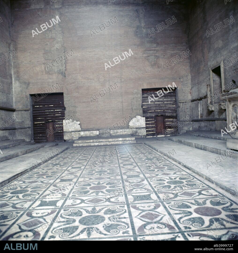 Curia of Diocletian, Interior of Senate House, Rome, c20th century. The Curia Julia or Senate House, in the ancient city of Rome was built in 44 BC, when Julius Caesar replaced Faustus Cornelius Sulla's reconstructed Curia Cornelia, which itself had replaced the Curia Hostilia.