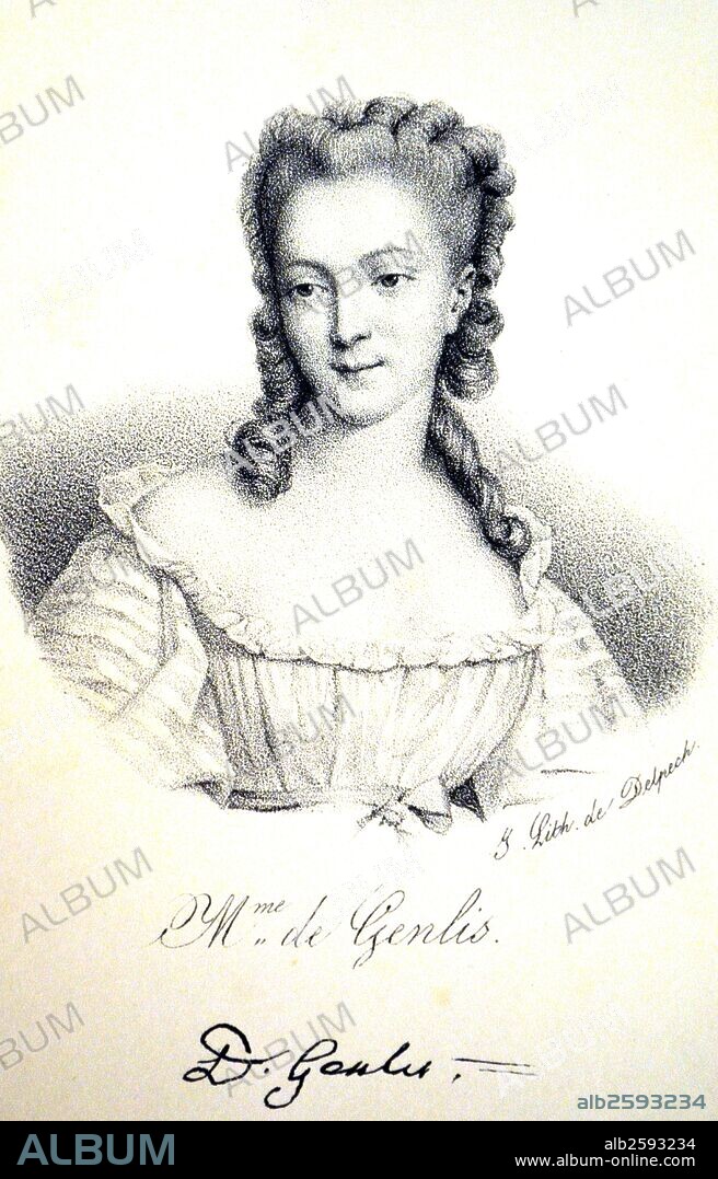 Madame de Genlis (1748-1830): Stephanie Felicite Ducrest de St-Aubin, Comtesse de Genlis, French writer and educator. Lithograh, Paris, c1840. Photo by: .