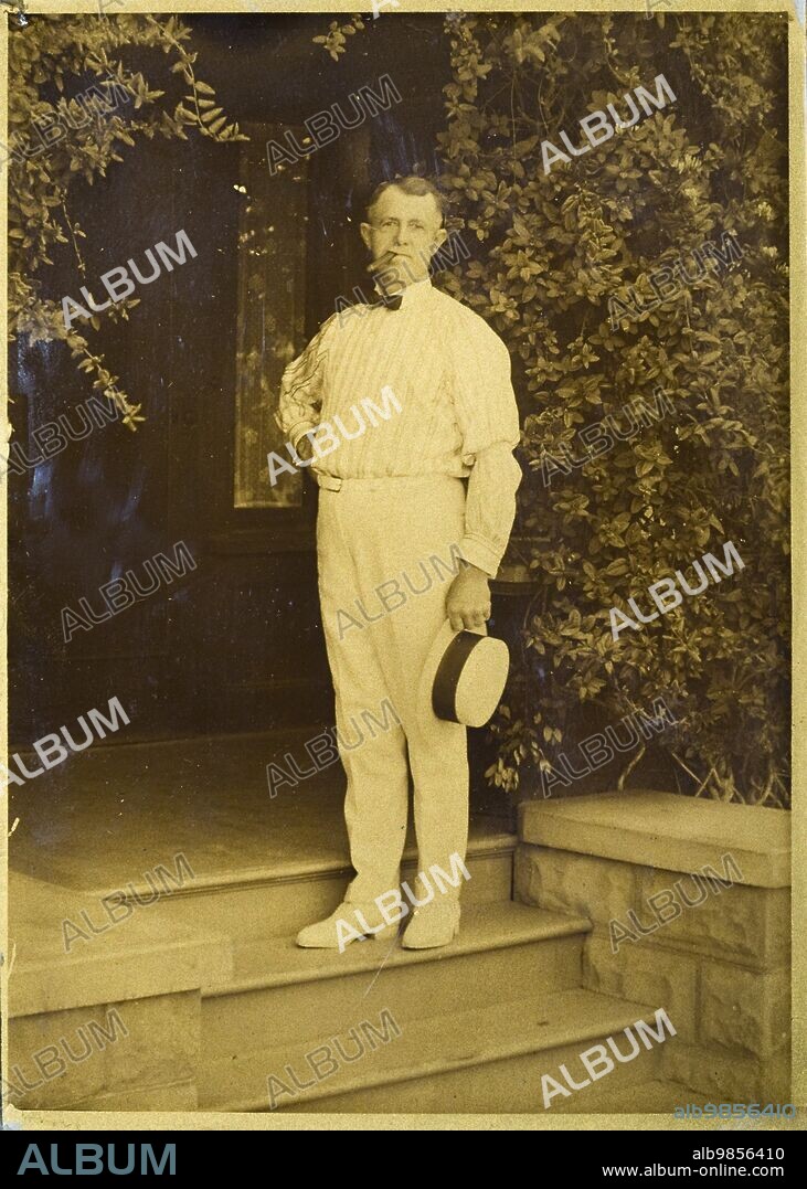 EDWARD SHERIFF CURTIS. My Father. E. Curtis, inventor of Gold Tone Process, at Our Home In Seattle, Washington, 1880s, (1920s).