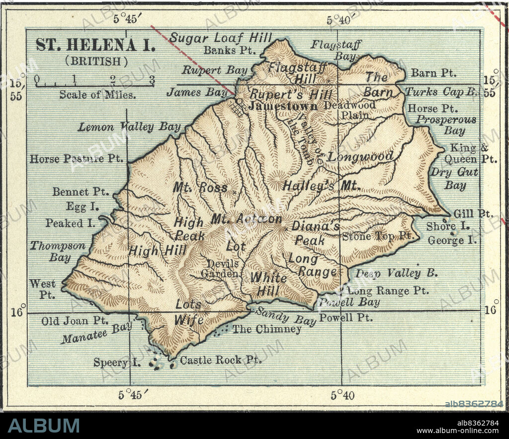 Map of Saint Helena Island.