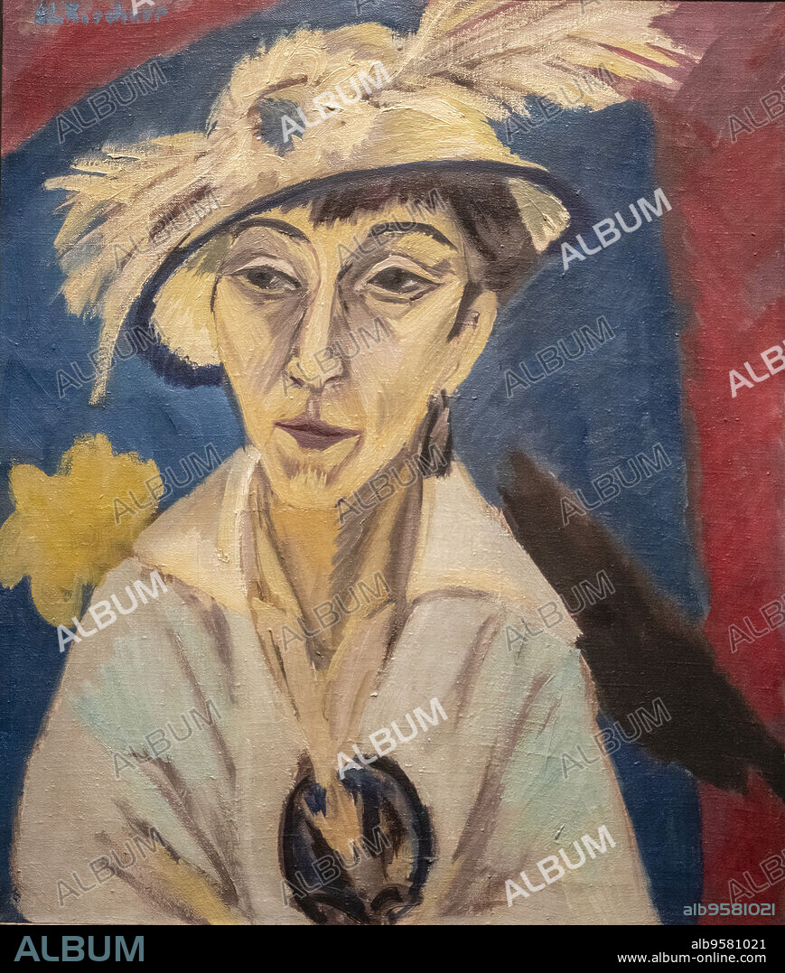portrait of Erna Schilling, Ernst Ludwig Kirchner, 1913, New National Gallery, Berlin, Federal Republic of Germany.