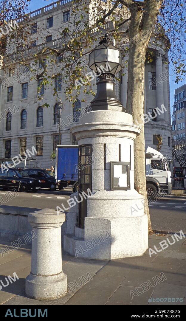 Smallest police station in Britain. Located in Trafalgar square. Built in 1926 to fit one police officer, but can accommodate 2 prisoners.