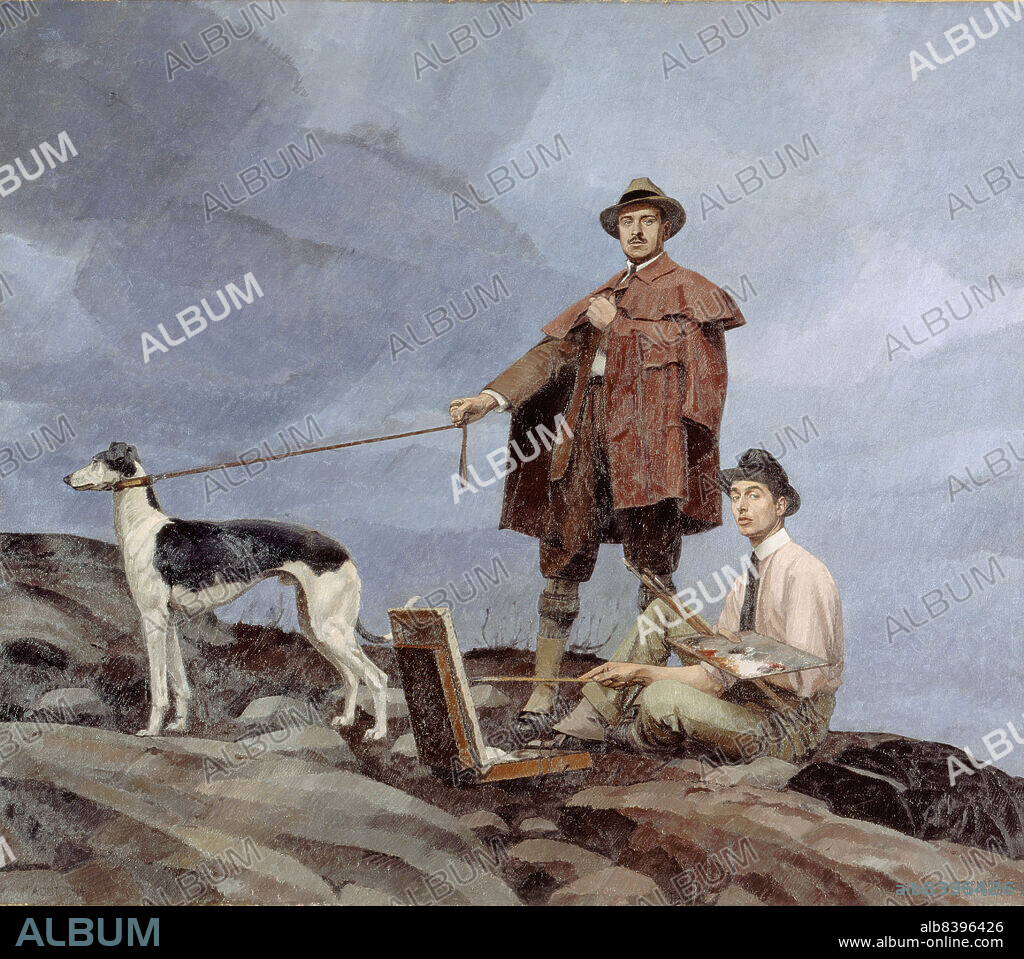 BERNARD BOUTET DE MONVEL. Dunoyer de Segonzac and Jean-Louis Boussingault painting, 1914. (Dunoyer de Segonzac et Jean-Louis Boussingault peignant, 01/08/1914).