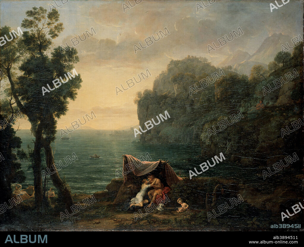 CLAUDE LORRAIN. Paysage côtier avec Acis et Galatée / Coastal landscape with Acis and Galatea. Date/Period: 1657. Painting. Oil on canvas. Height: 102.3 cm (40.2 in); Width: 136 cm (53.5 in).