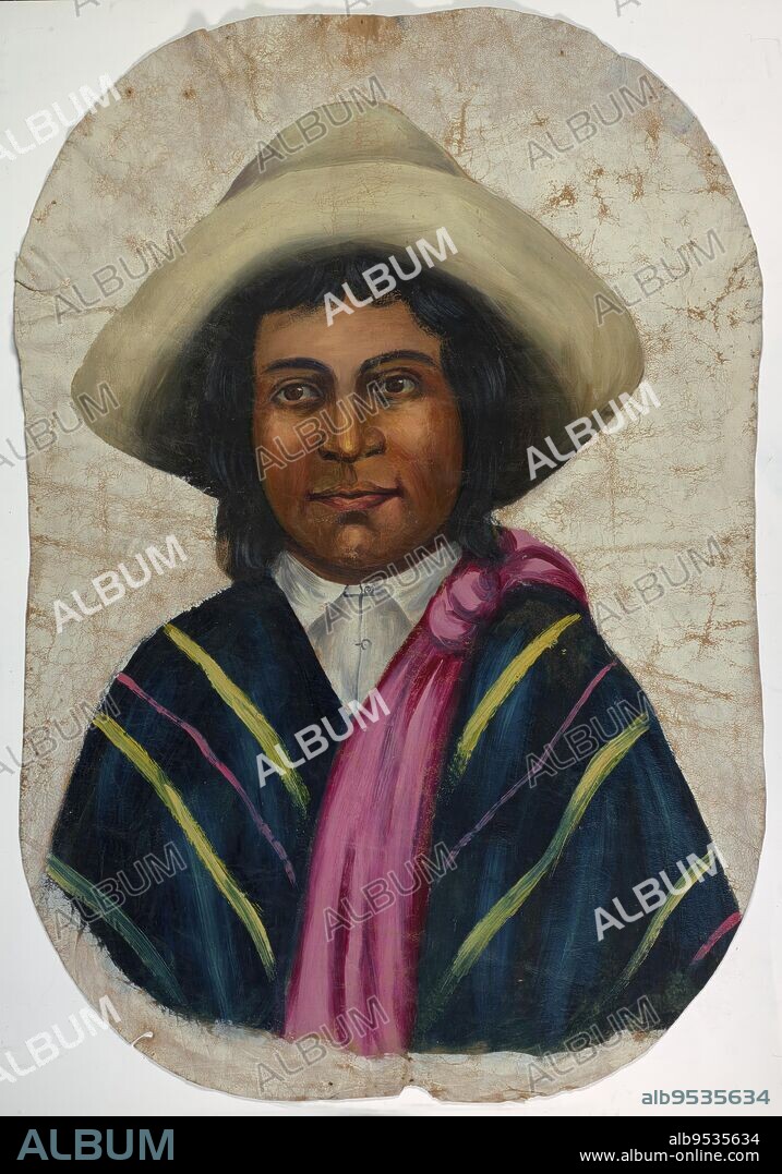 Quechua Indian. Date: ca. 1920. oil on goatskin.