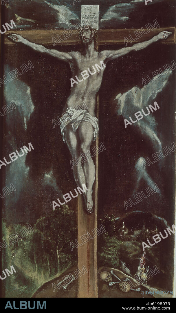 EL GRECO. 'Crucifixion', 1610, Oil on canvas, 66 x 35 cm.