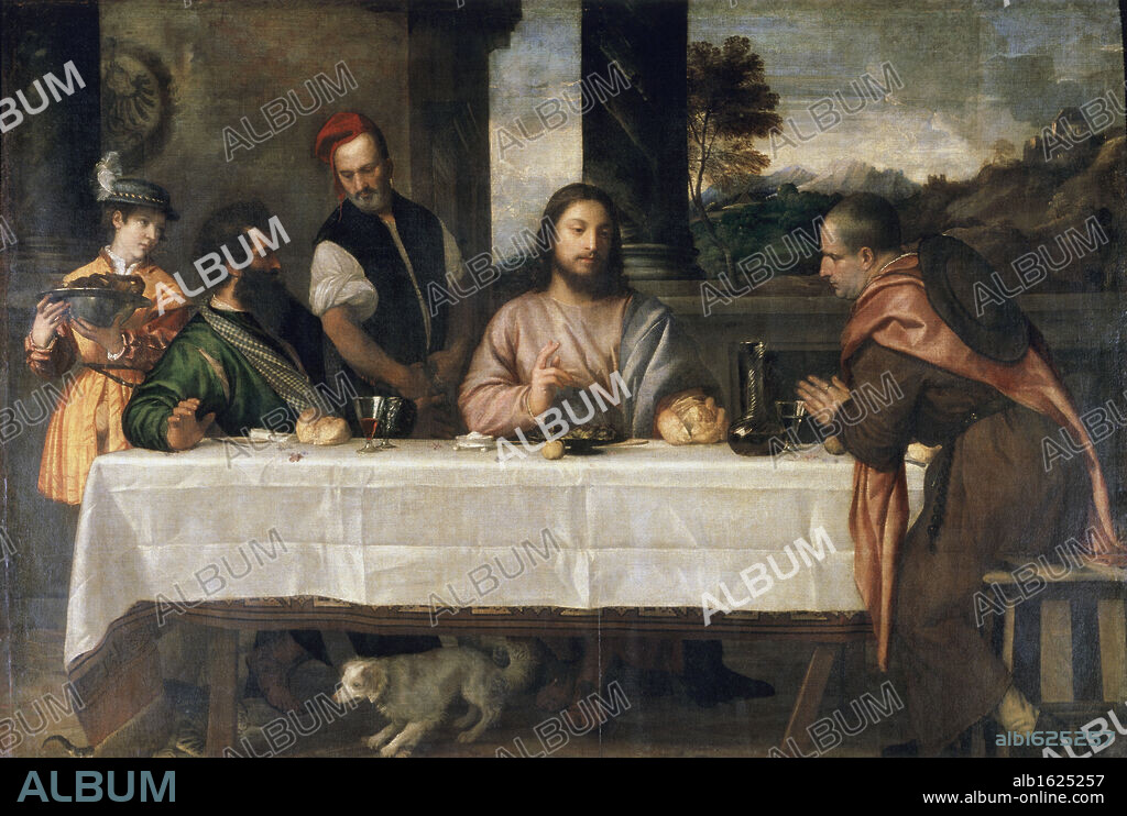 The Supper at Emmaus   C. 1535  Titian  (1485-1576/Italian)  Musee Du Louvre, Paris.