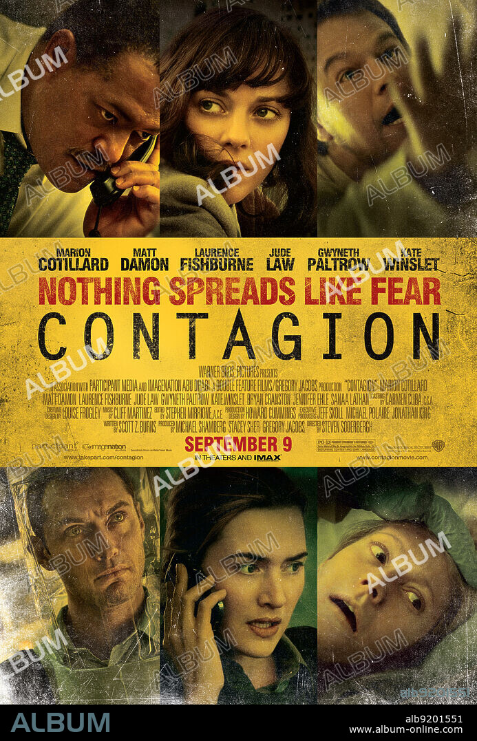 Poster of CONTAGION, 2011, directed by STEVEN SODERBERGH. Copyright WARNER BROS. PICTURES.