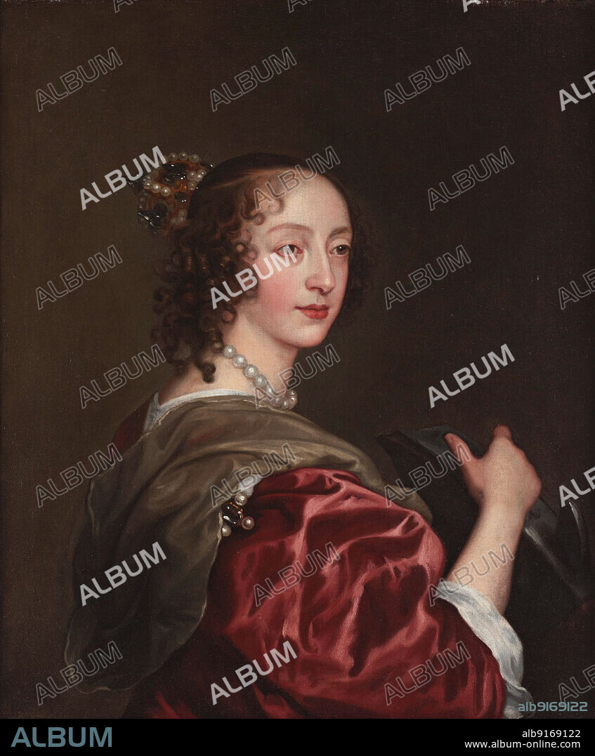 ANTON VAN DYCK. Portrait of Queen Henrietta Maria of France (1609-1669) as Saint Catherine.