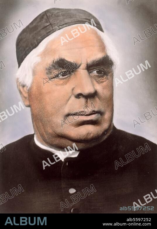 Kneipp, Sebastian Pfarrer, Begründer des Kneipp-Wasserheilverfahrens, Stefansried bei Ottobeuren 17.5.1821 - Wörrishofen 17.6.1897. Porträtaufnahme, um 1895, koloriert.