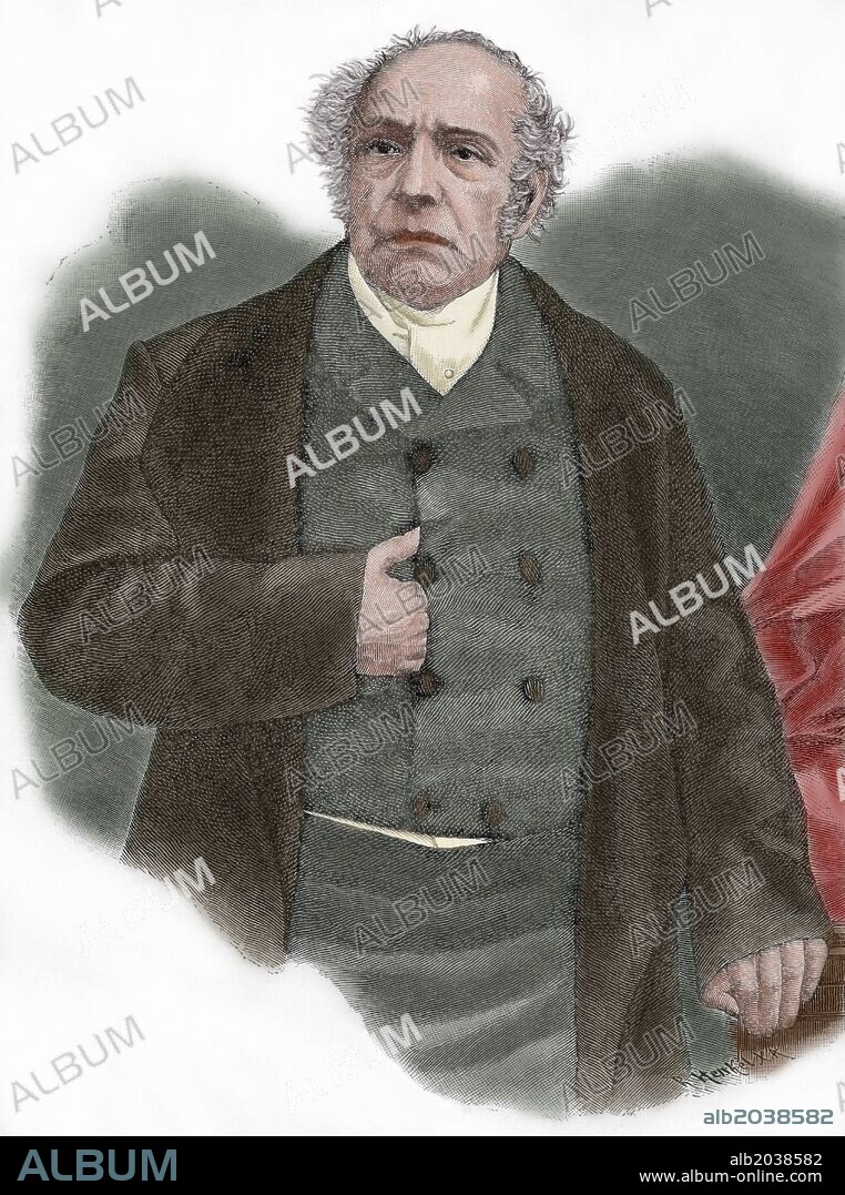 Pierre Antoine Berryer (1790-1868). French lawyer and speaker. Engraving of Universal Gallery, 1868. Colored.