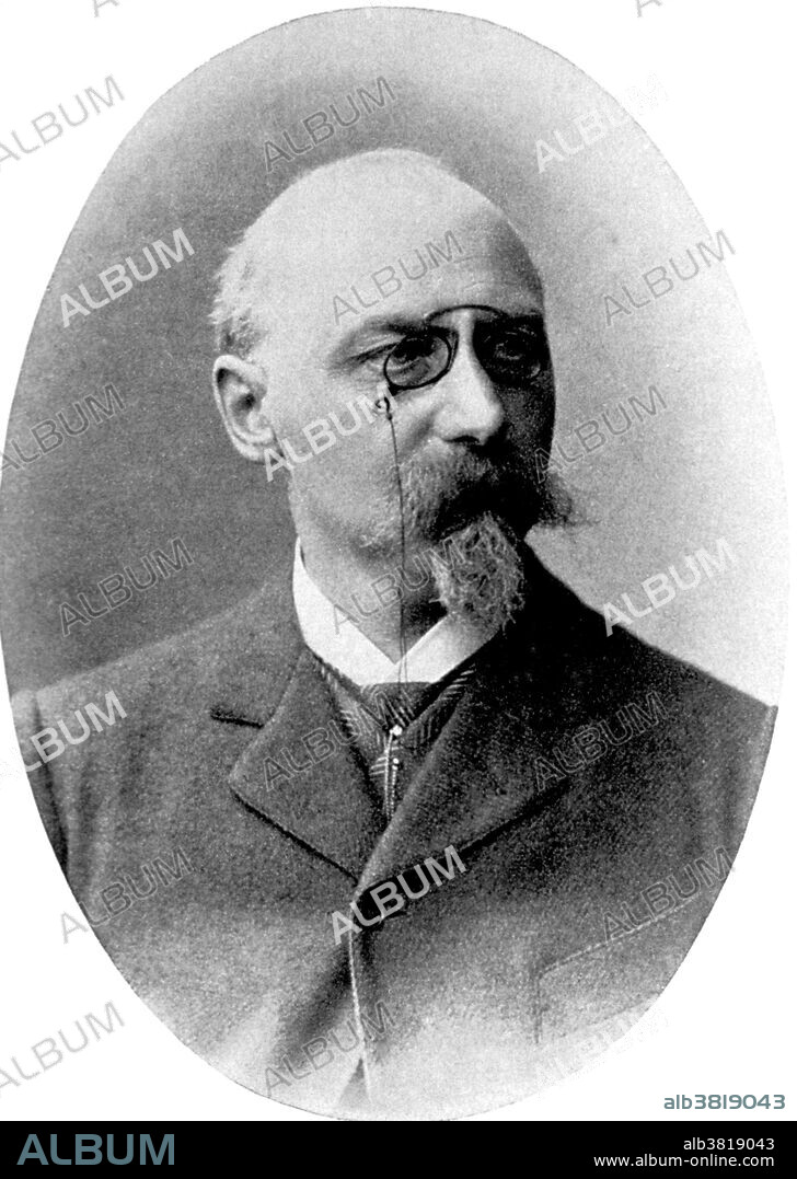 Walther Flemming (1843-1905) was a German biologist and a founder of cytogenetics. Making use of aniline dyes he was able to find a structure which strongly absorbed basophilic dyes, which he named chromatin. Flemming investigated the process of cell division and the distribution of chromosomes to the daughter nuclei, a process he called mitosis. He studied mitosis both in vivo and in stained preparations, using as the source of biological material the fins and gills of salamanders. These results were published first in 1878 and in 1882 in the seminal book Zellsubstanz, Kern und Zelltheilung (1882; Cell substance, nucleus and cell division). His discovery of mitosis and chromosomes is considered one of the 100 most important scientific discoveries of all times, and one of the 10 most important discoveries in cell biology.