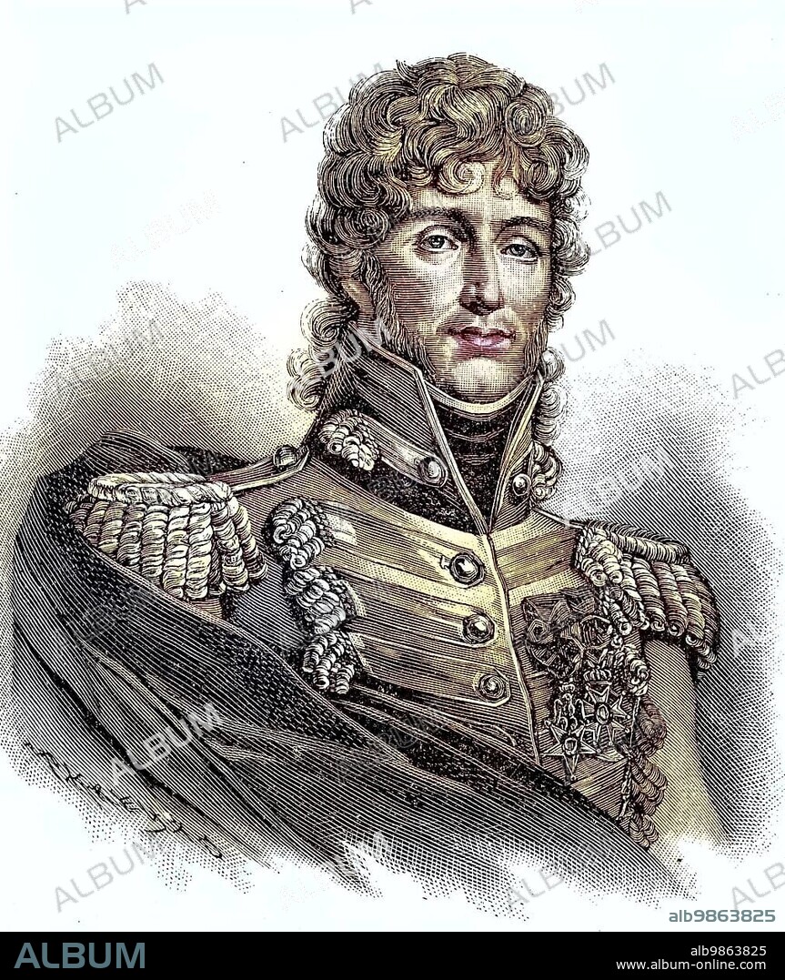 Joachim Murat, 25 March 1767, 13 October 1815, was a French cavalry officer, digital improved reproduction of an original 19th century print
